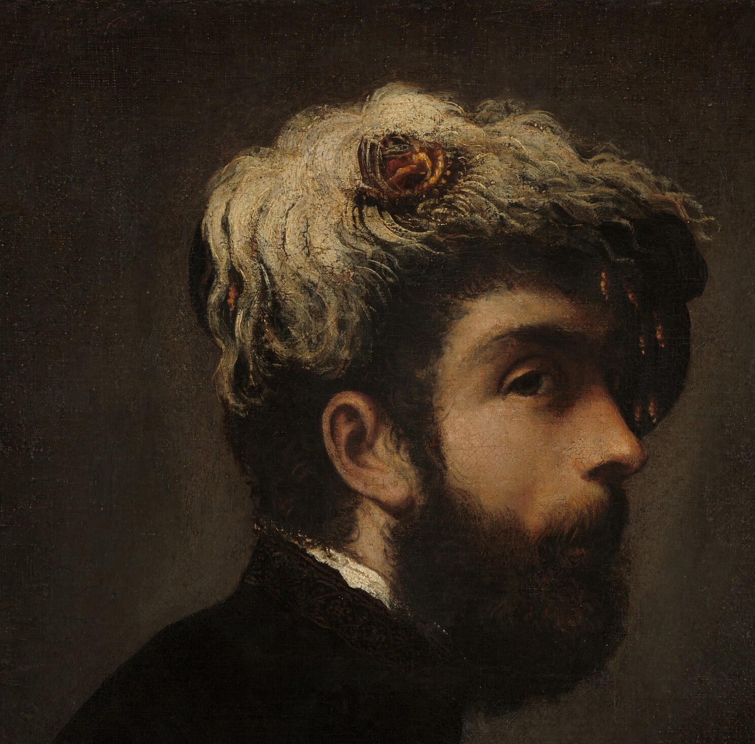 The beard, the hair, this is a specific man.