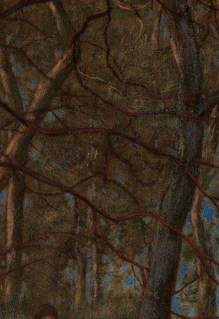 The red cloak is a beacon of care in the deep forest.