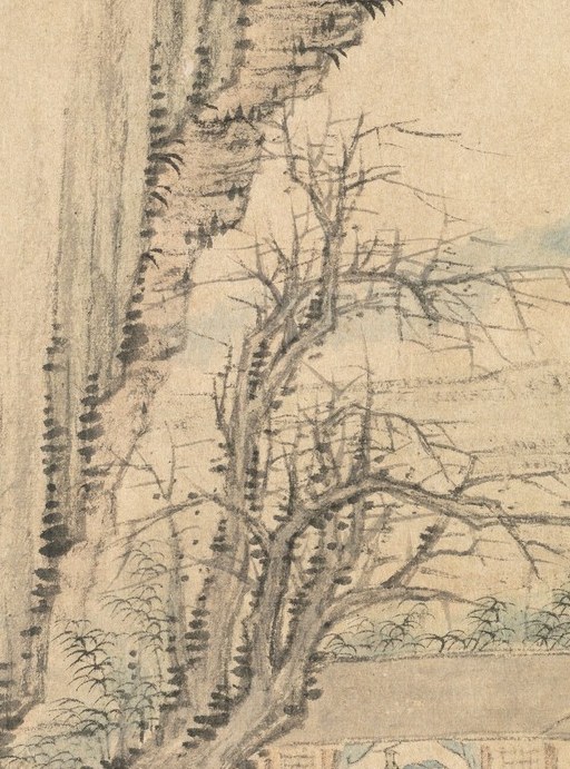 The gnarled pine, a symbol of resilience, watches over him.