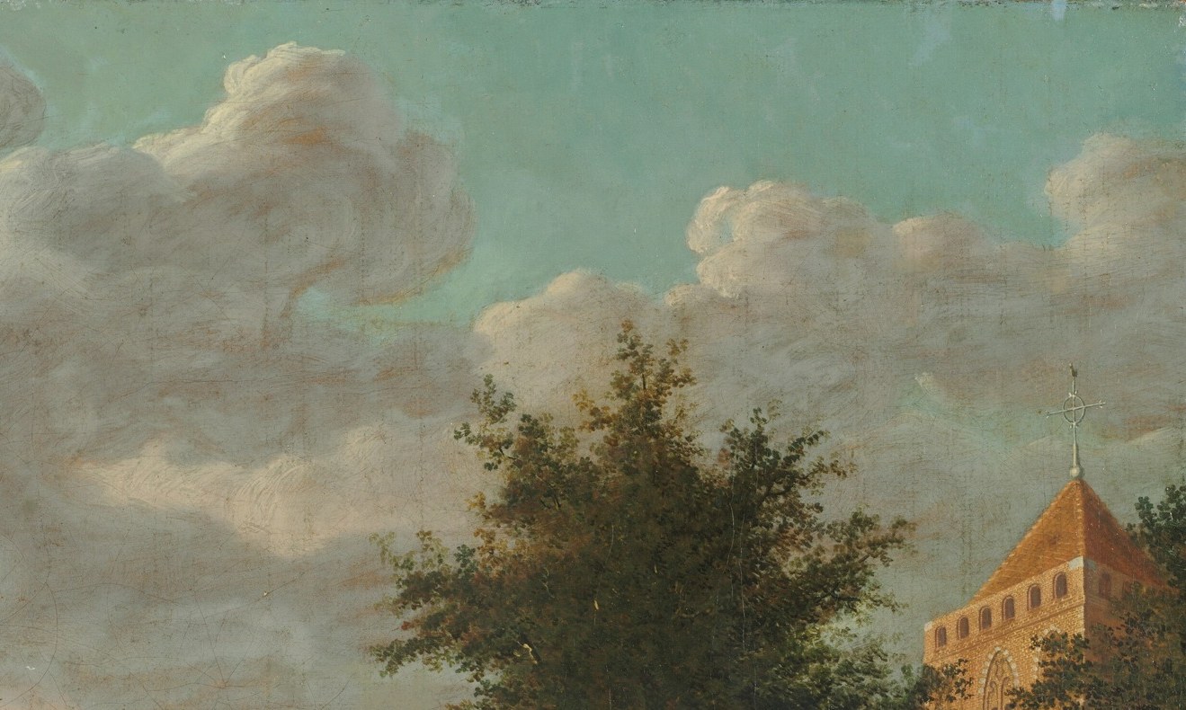 Notice how the clouds recede, almost blurring into the distant light.