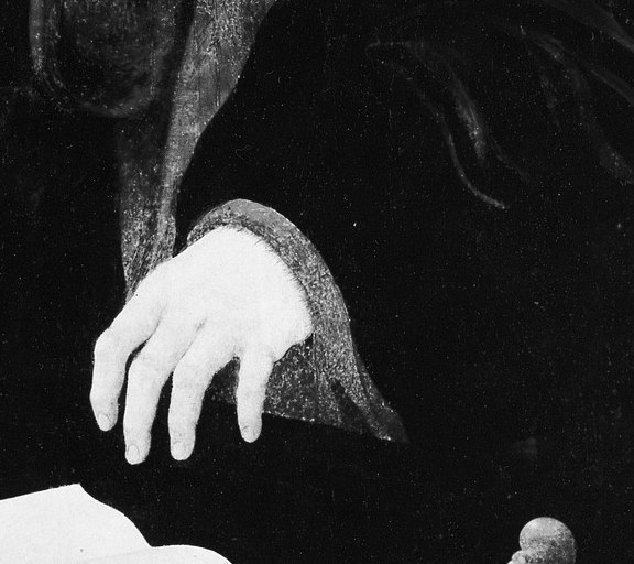 A hand at rest, marked by age.