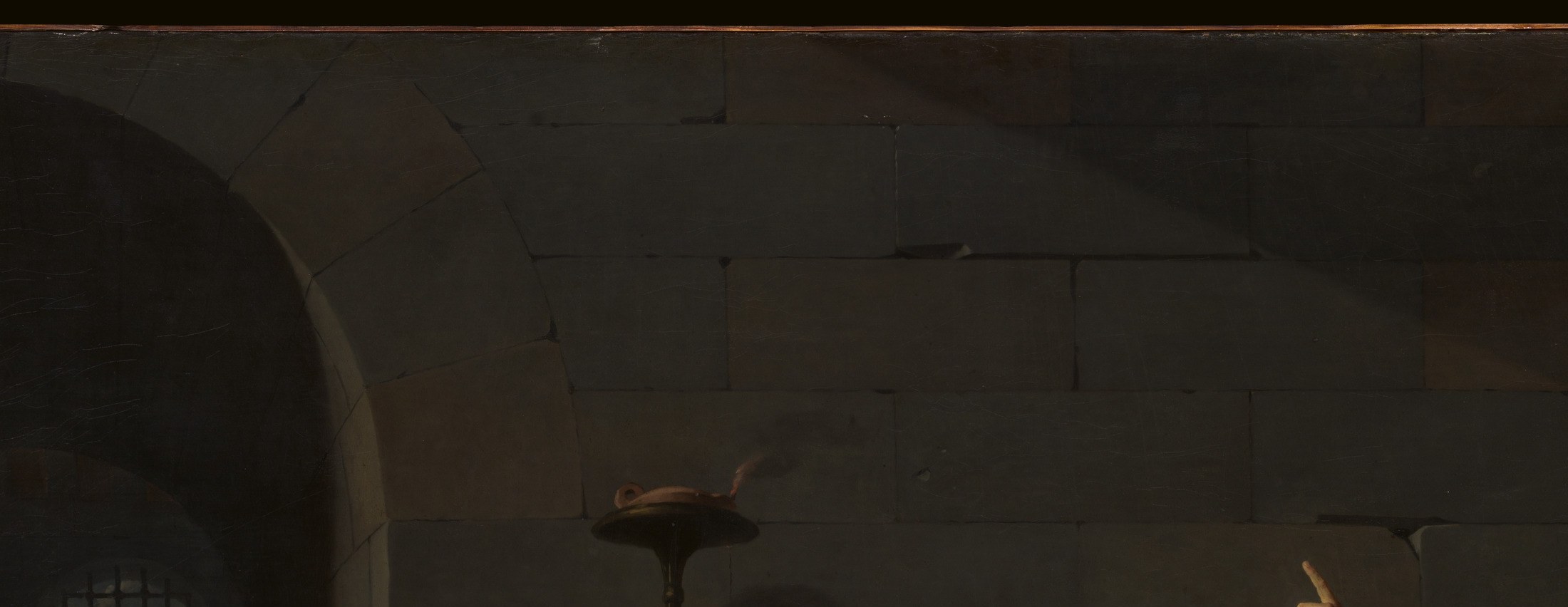 David's neoclassical stage set strips the prison of all decoration, the arch acts as a proscenium, sealing the scene like a theatrical tableau and blocking all exits