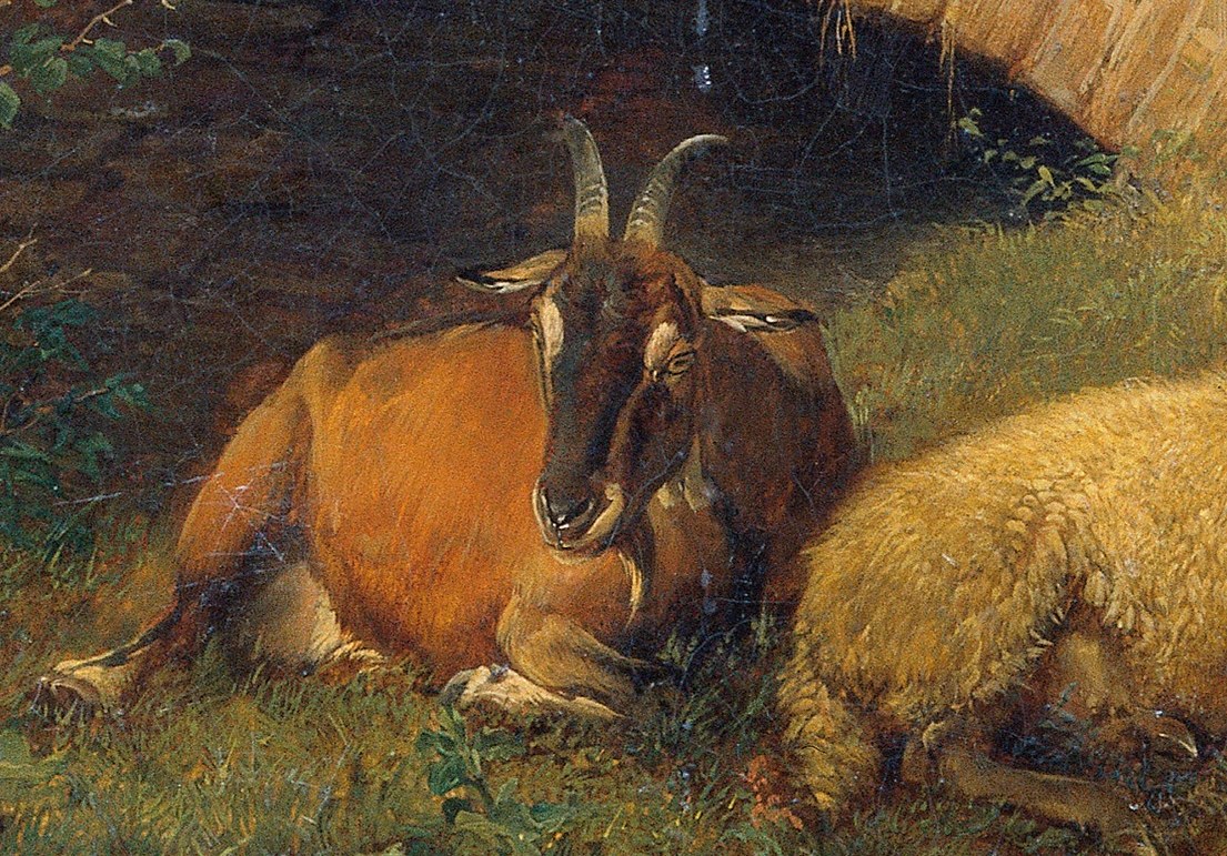 Even the animals seem to share their peaceful companionship.