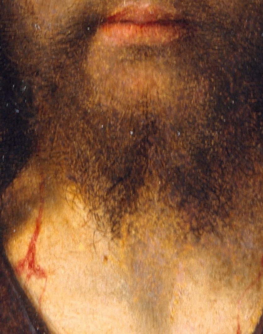 The artist used oil paint for astonishing detail.