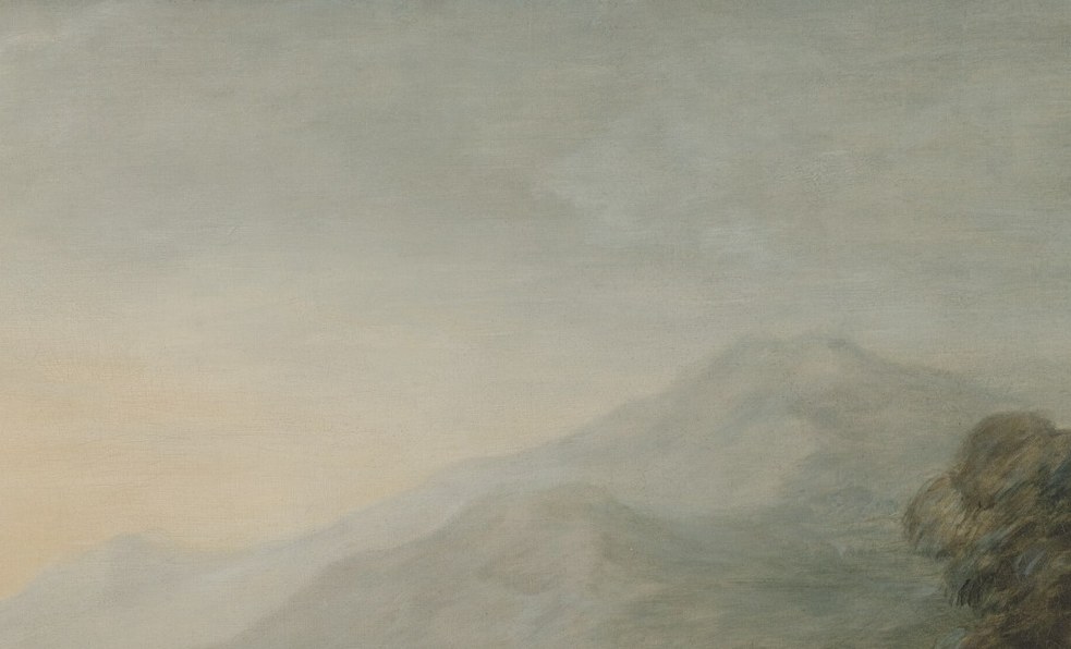 The single burst of warm light in an otherwise dark composition draws the eye deep into the landscape and gives spatial depth , the classical 'escape' device Gainsborough perfected.