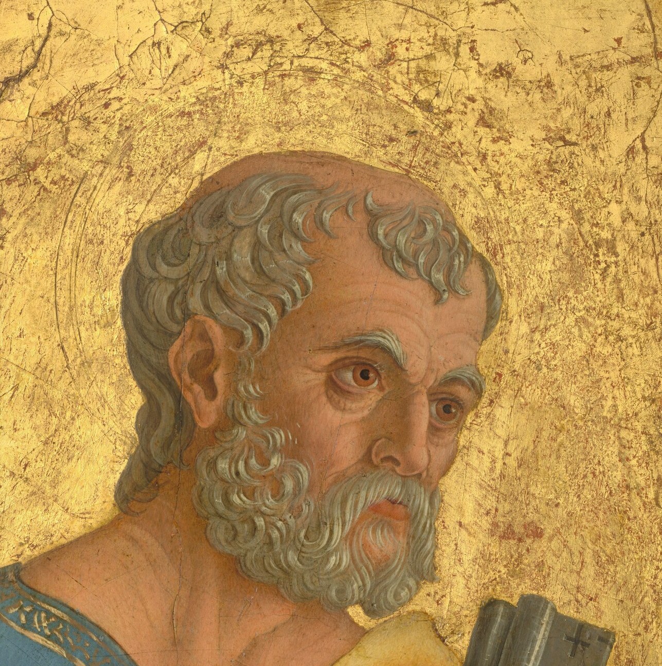 But his face is not triumphant.