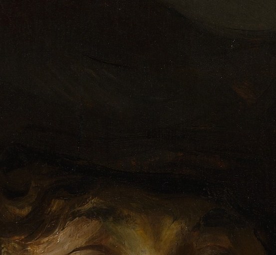 That deep shadow pushes the lit cheek forward.