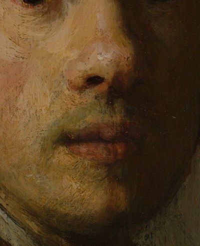 One stroke of highlight rides the tip of the nose.