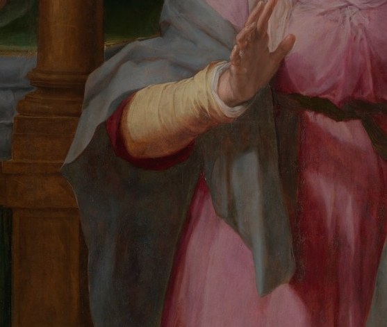 Mary is interrupted in her reading, a common detail.