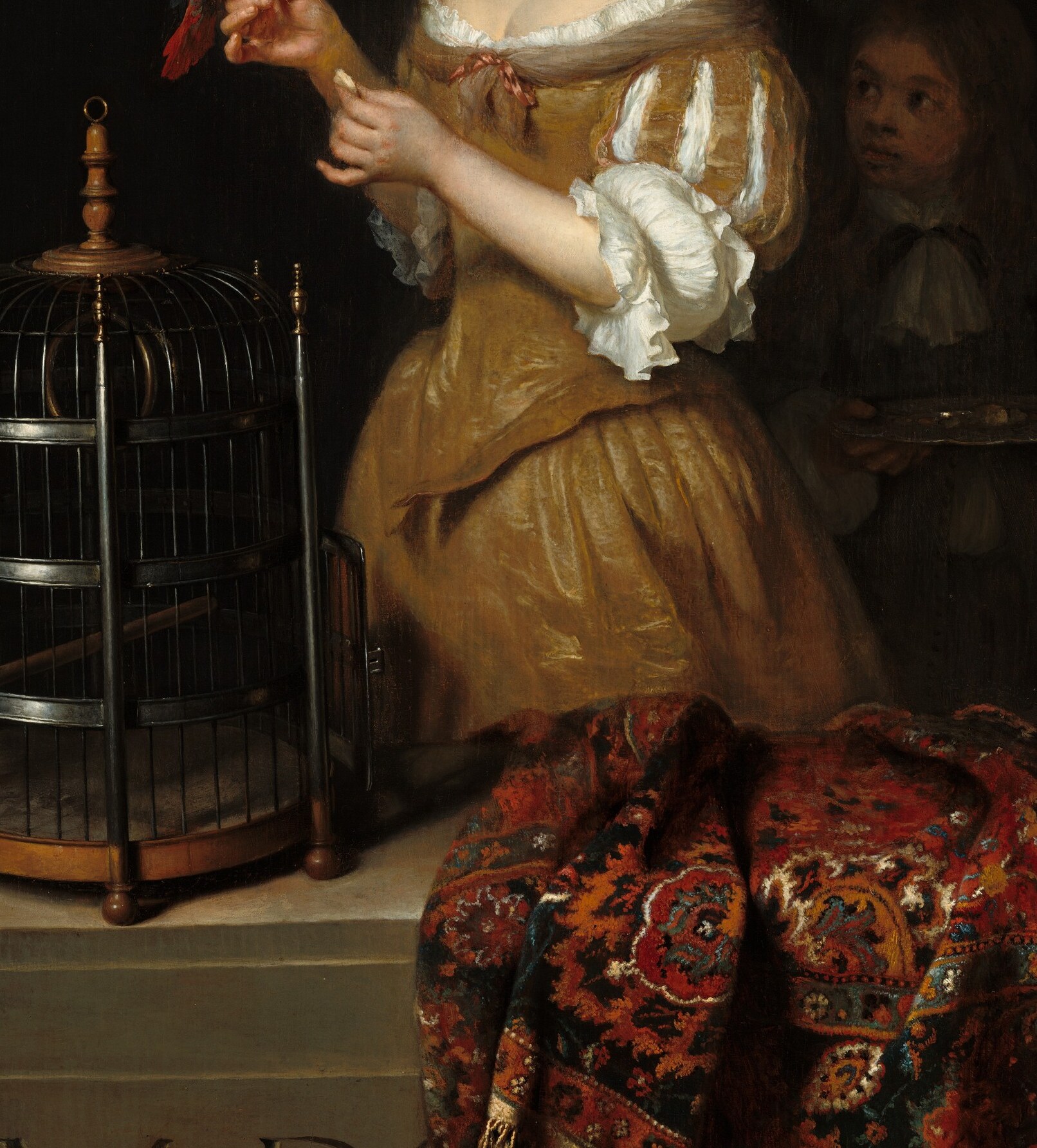Netscher's signature trick: the catch-light that slides across heavy satin, demonstrating that he could out-paint the fabric itself.
