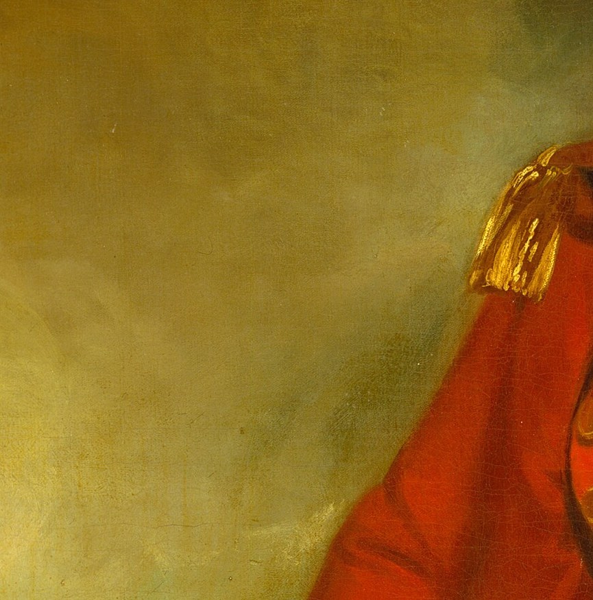 This gold epaulette confirms his senior rank as a Major-General.