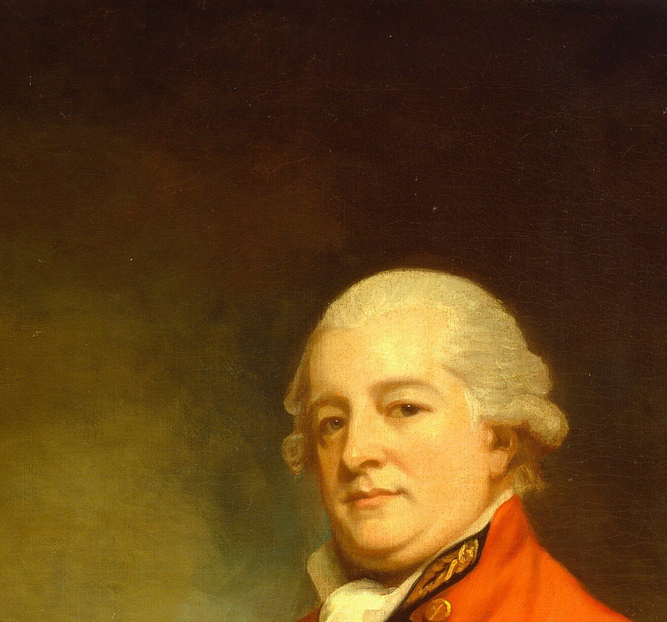His composed expression was a conventional sign of command and status.