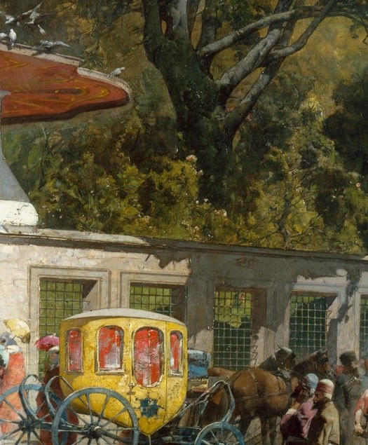 And here, waiting in the bright sun: a diplomatic carriage.