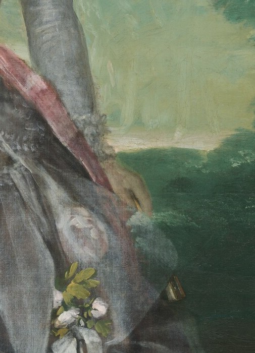 The subject: a Spanish marchioness, holding a carnation.