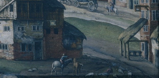 Soldiers march, a hint of conflict or order.
