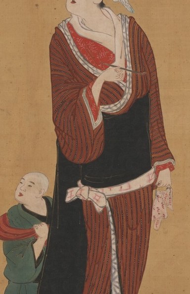 But it's not a print. It's a hand-painted silk scroll.