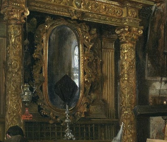 Now, find the gilded altar on the left.