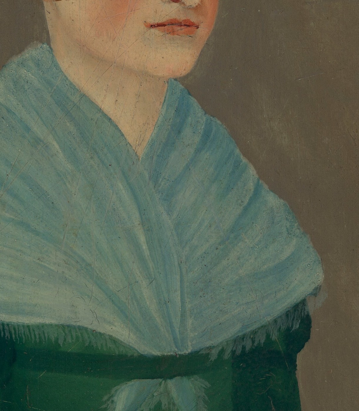 Shawls like this were imported from India and Europe.