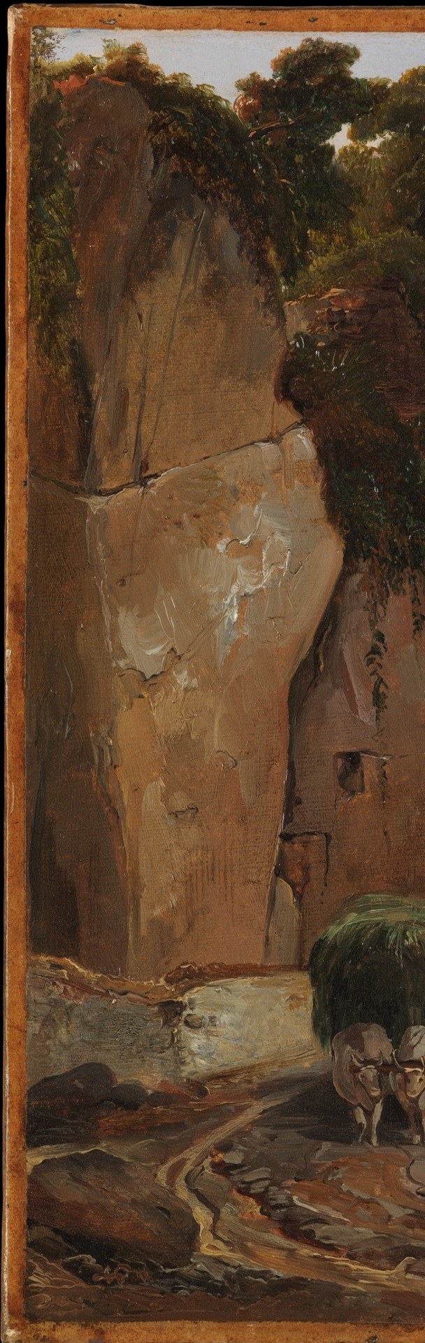 The cliffs record geological time. The humans are an afterthought.