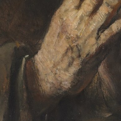 Look at the hands. They hold nothing.