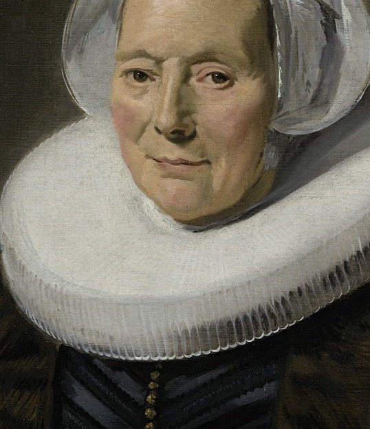 She looks straight at you.
