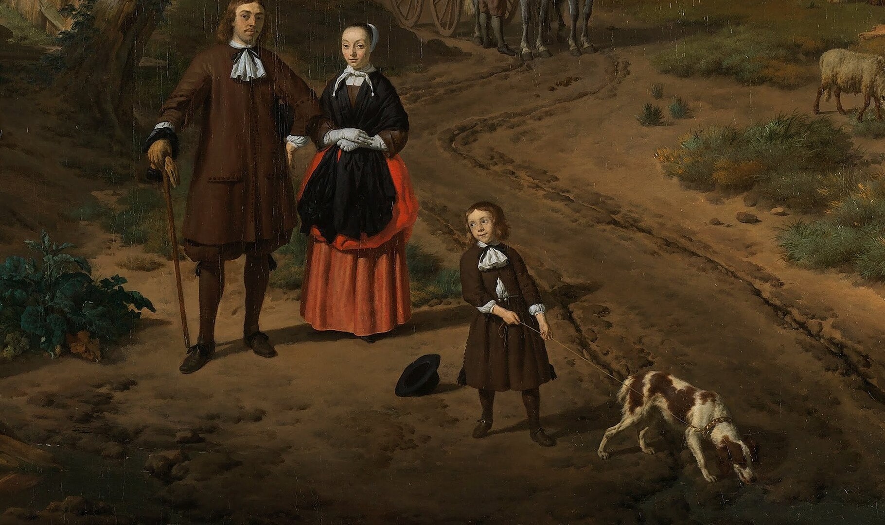 A dirt path winds through the scene.