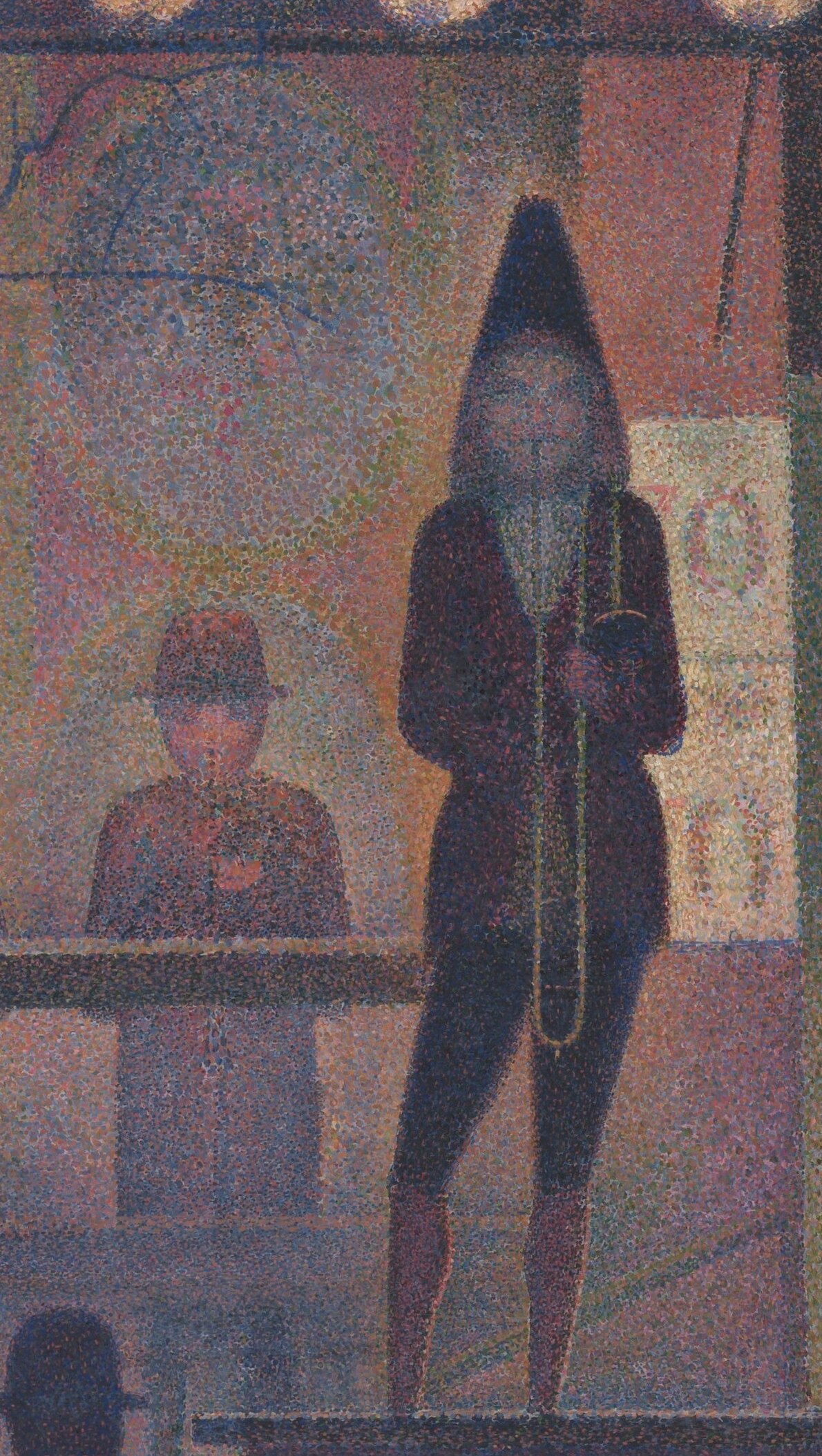 And the central figure is a radical experiment: nearly pure silhouette.