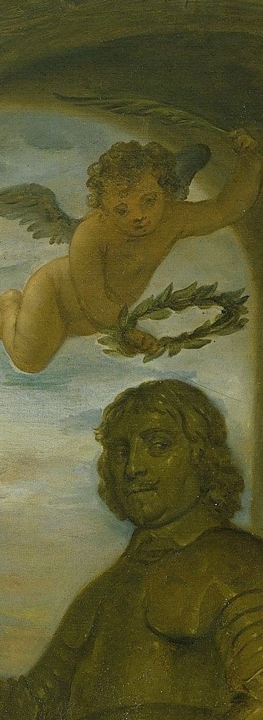 And a cherub crowns a figure in armor, representing the deceased prince.