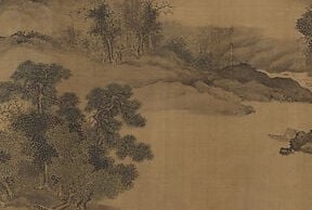 The painter hides a code in the rocks, trees, and empty space.