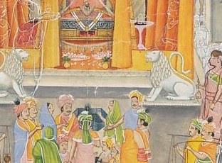 But look at his mount. Not a peacock. A lion.