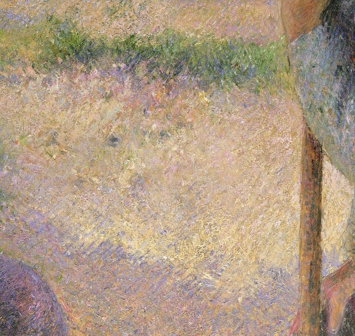 The dirt path behind them leads to unseen fields, suggesting their work.