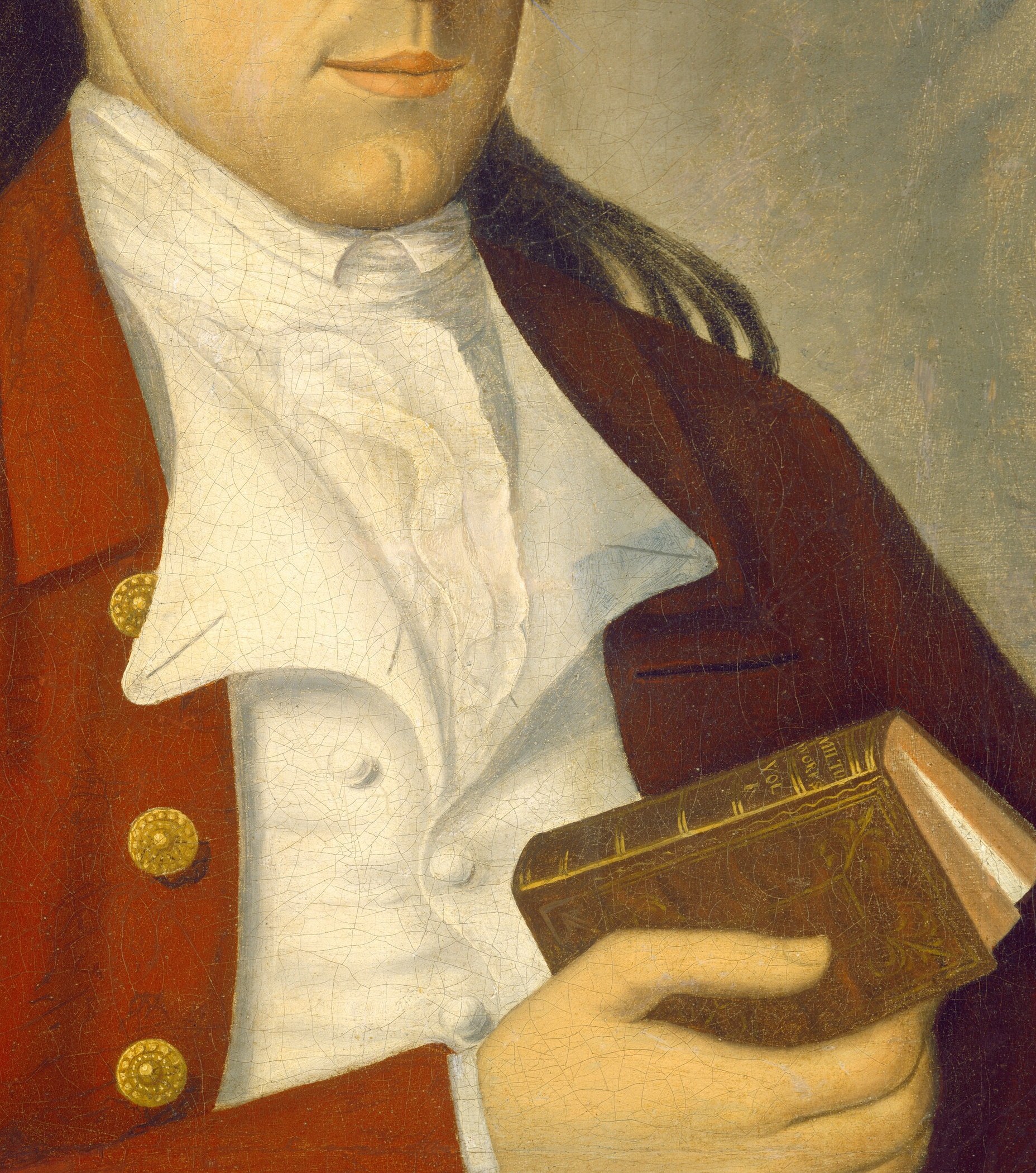 The intricate ruffles and crisp white fabric highlight the sitter's refinement and the artist's skill.