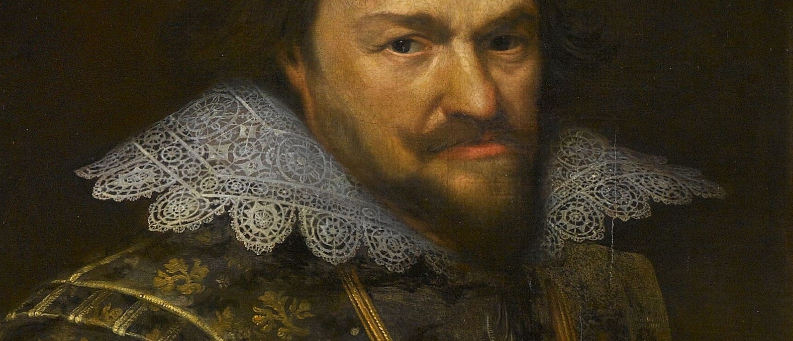 The lace was painted thread by thread, in oil.
