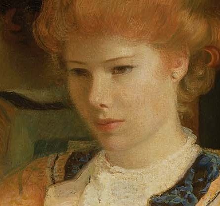 Her gaze is averted, suggesting introspection or a moment of quiet contemplation.