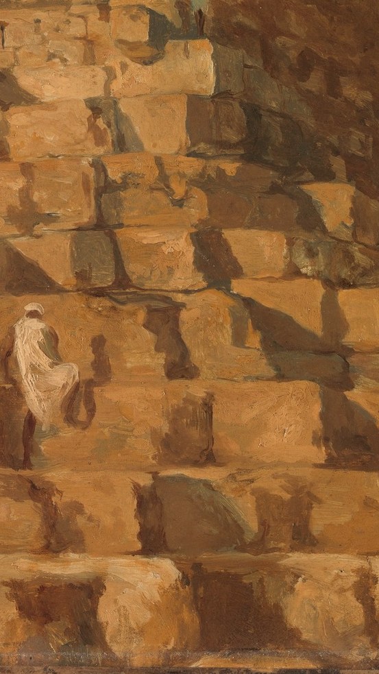 Rough stones catch the glaring sun.