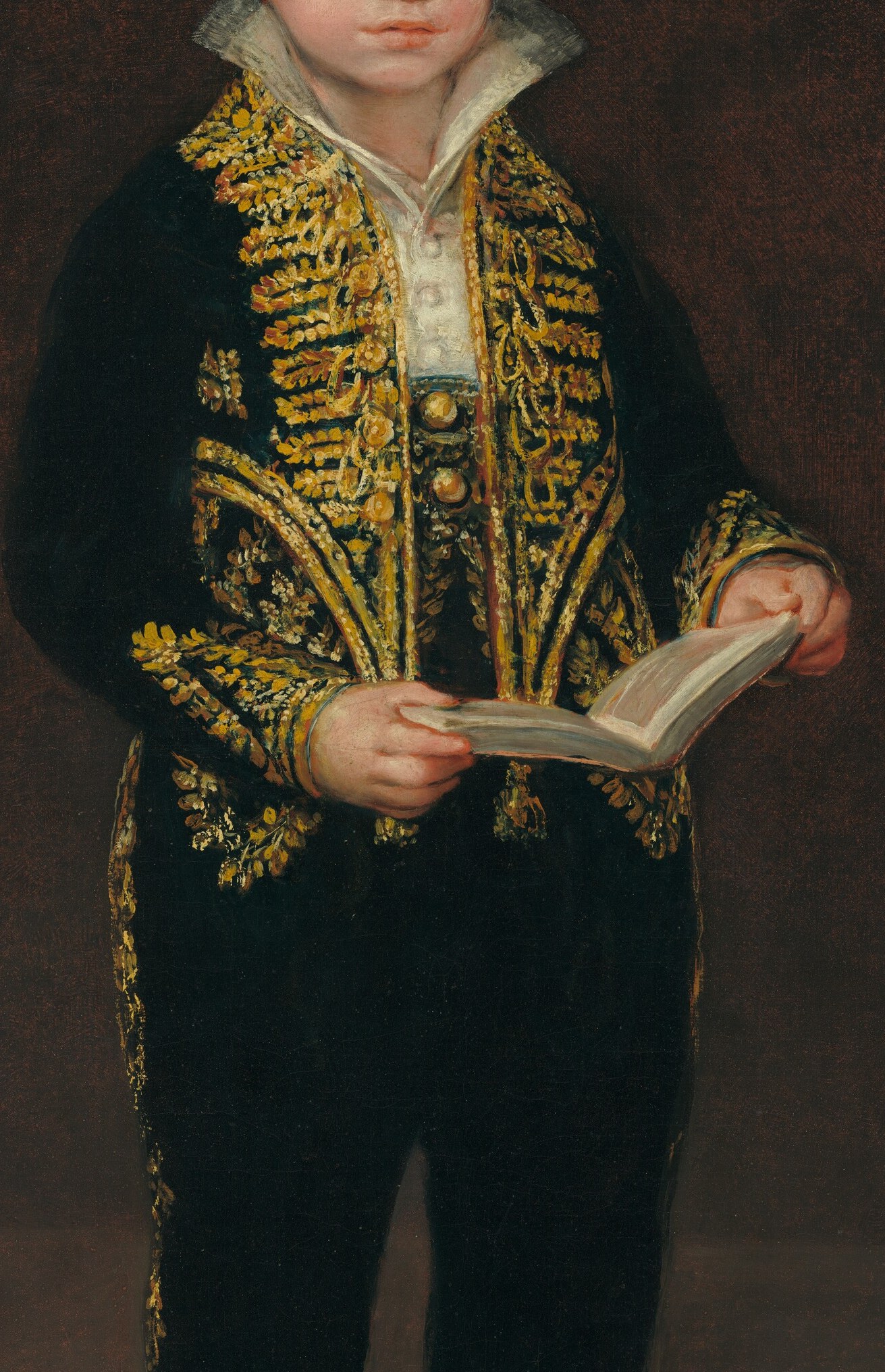 His embroidered jacket shows his family's high status.