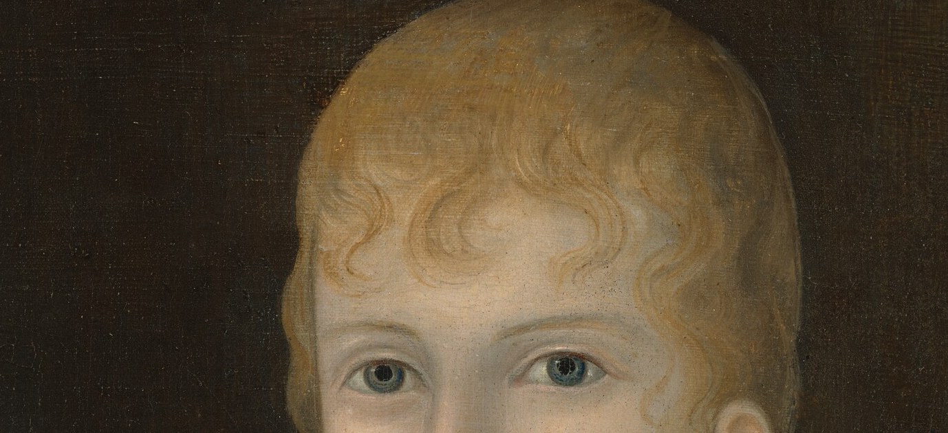Her eyes are classic for him: direct, slightly otherworldly, folk art.