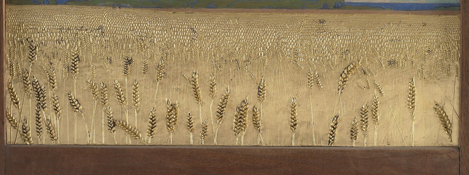 Look at the rows of wheat, almost three-dimensional.