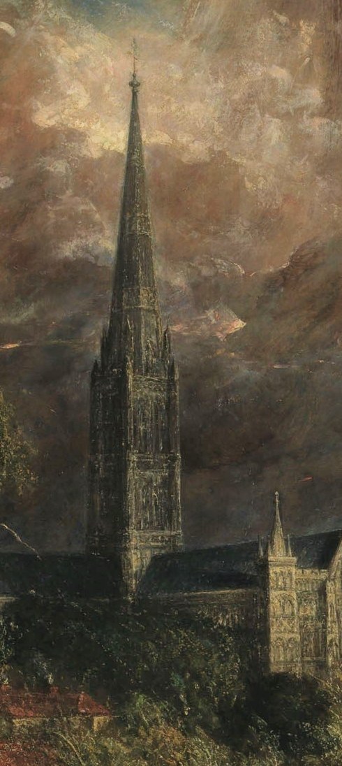 The central spire dominates the skyline, a symbol of faith and human aspiration against a dramatic sky.