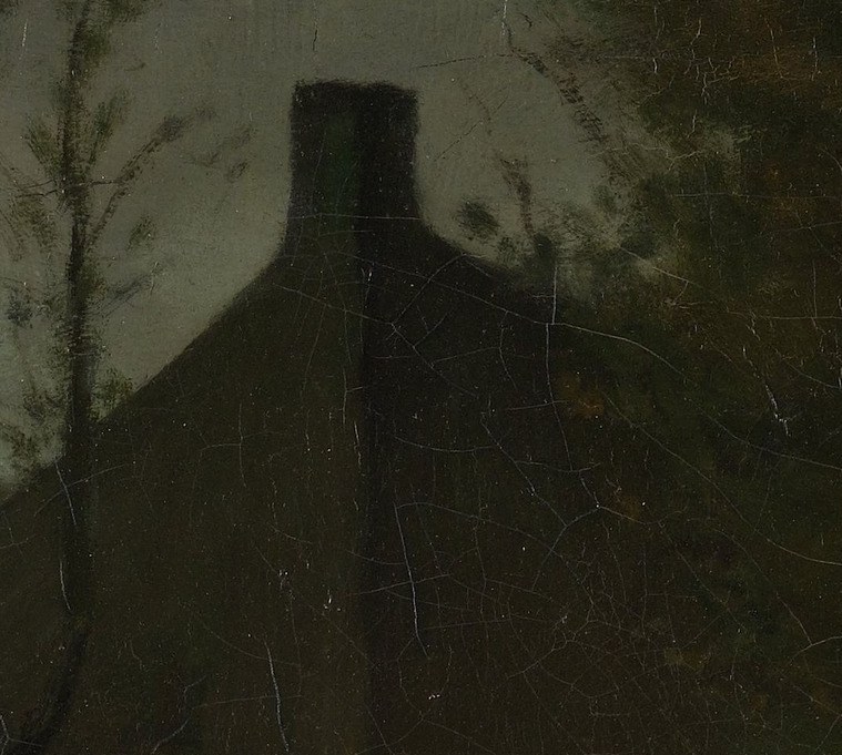Suggests domestic habitation and a sense of place, a focal point in the upper left.