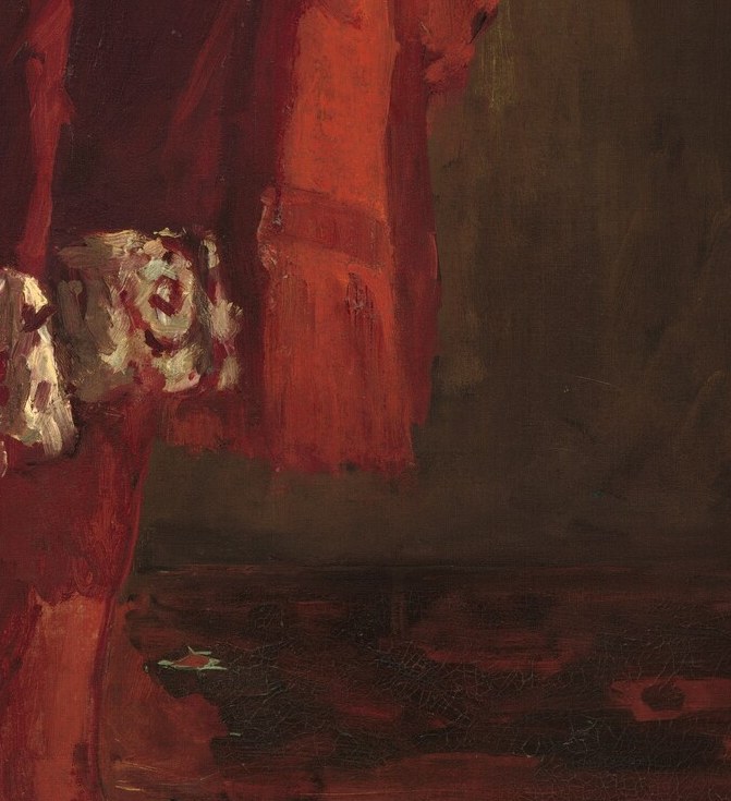 The painter used two different styles in one canvas.