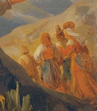 Paintings like this documented folk attire and religious customs.