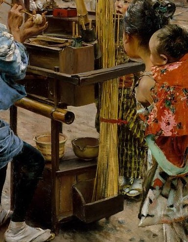These children are utterly still, watching his hands.