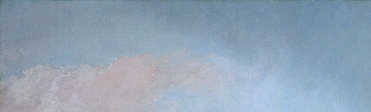 Canaletto modulates sky from deep blue at upper-left through luminous white cumulus , a device that floods the scene with diffuse Venetian light and creates the characteristic luminosity collectors paid for