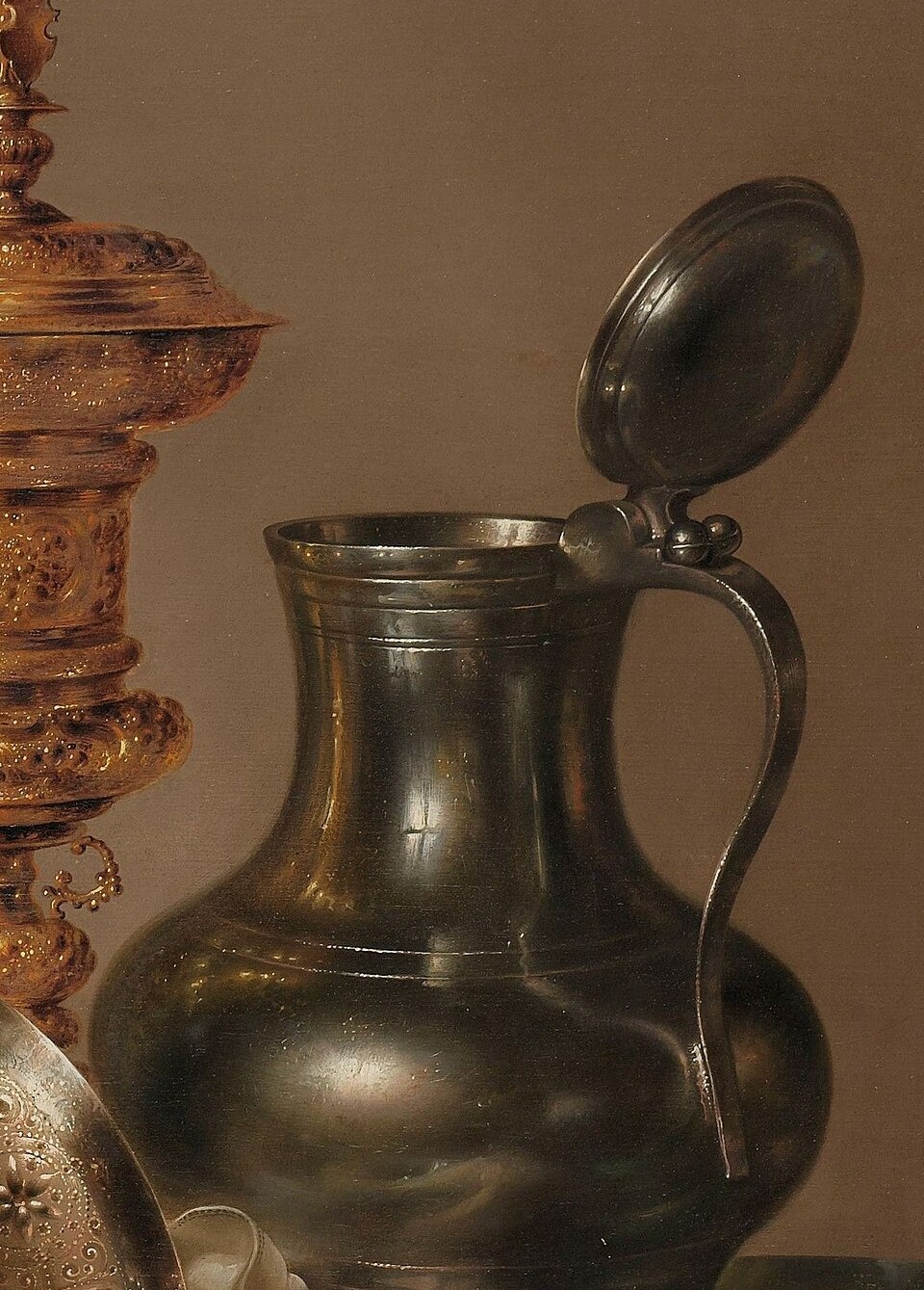 A curved reflection: a window, a room, the painter's own light source.