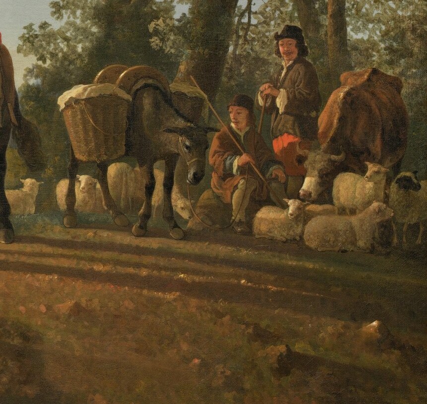 He captures the soft wool of the sheep, and their calm expressions.