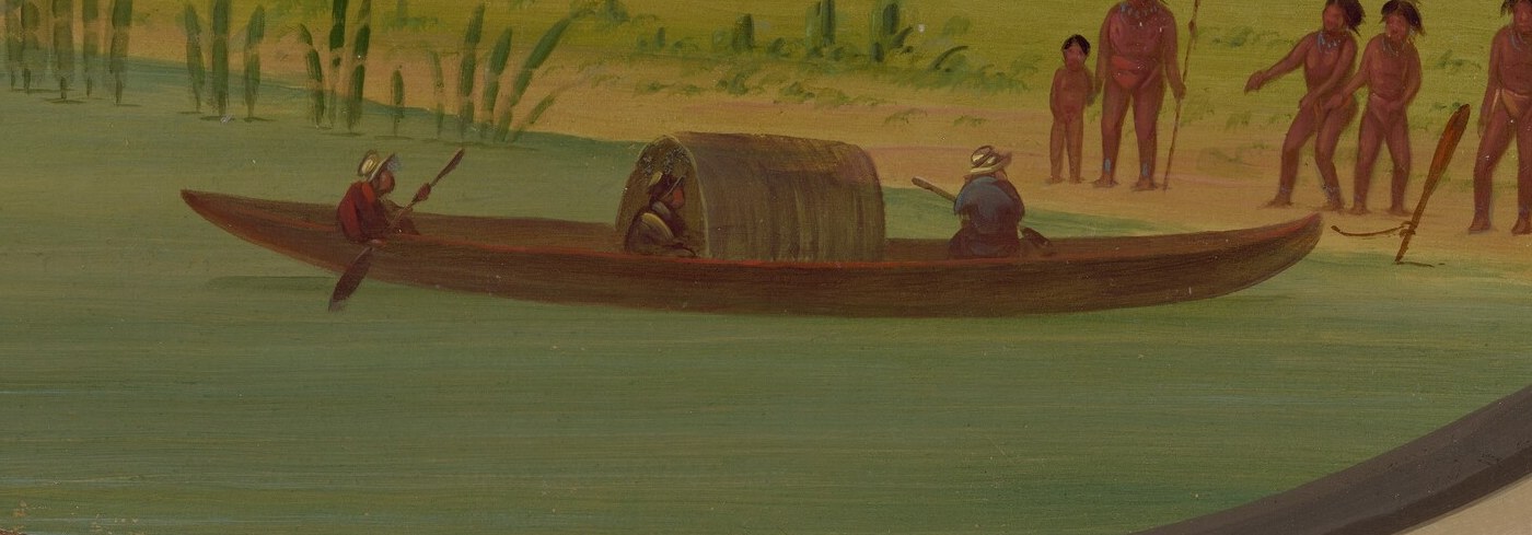 The vessel that carries the narrative, bridging the river and the settlement.
