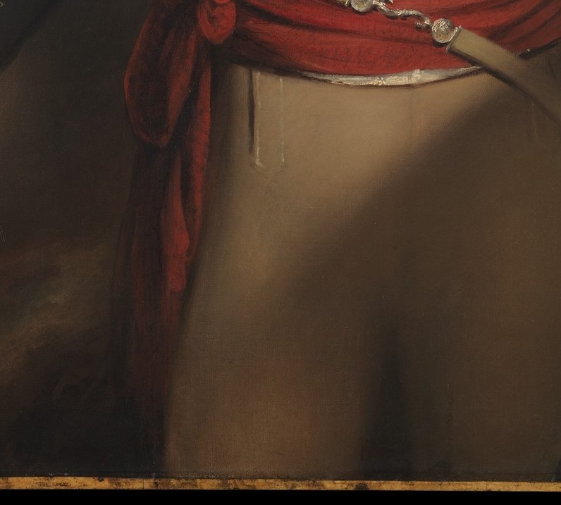 Compare the gold to the breeches.