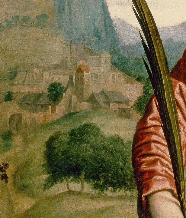 But look closely at the distant village in the background.