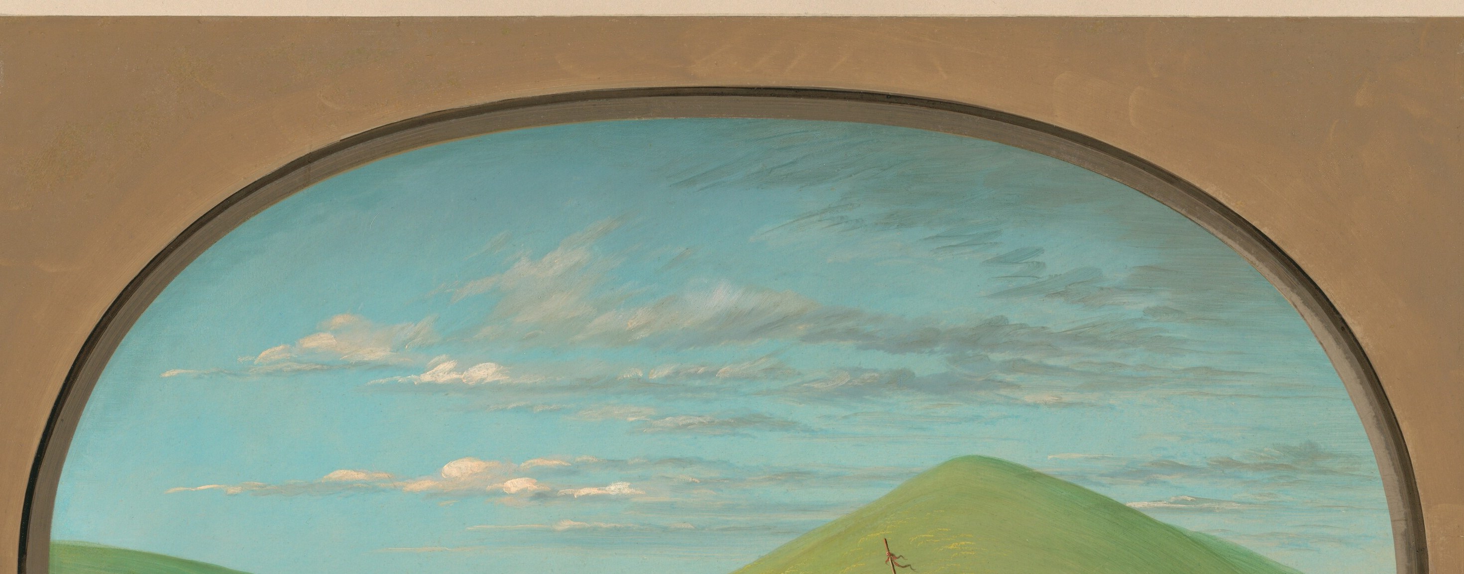 The dynamic sky with scattered clouds adds atmosphere and a sense of movement to the overall scene.